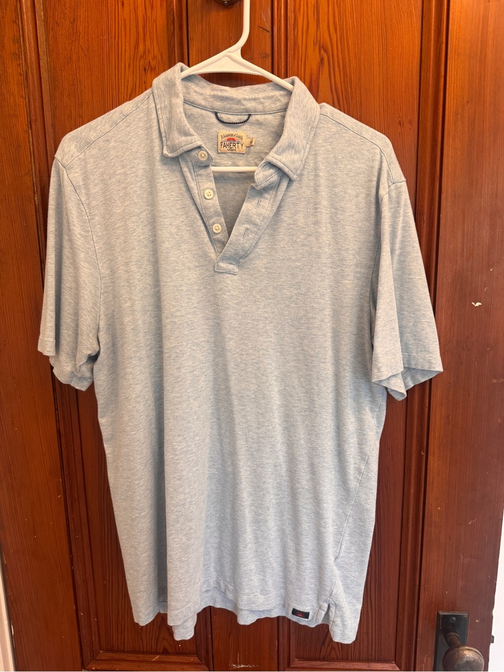 Faherty Light Blue Men’s Polo Shirt - ComfortFit